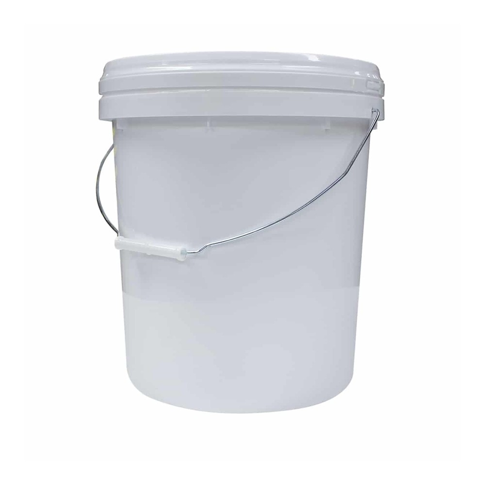 QUEEN 20L WHITE PLASTIC BUCKET WITH LID