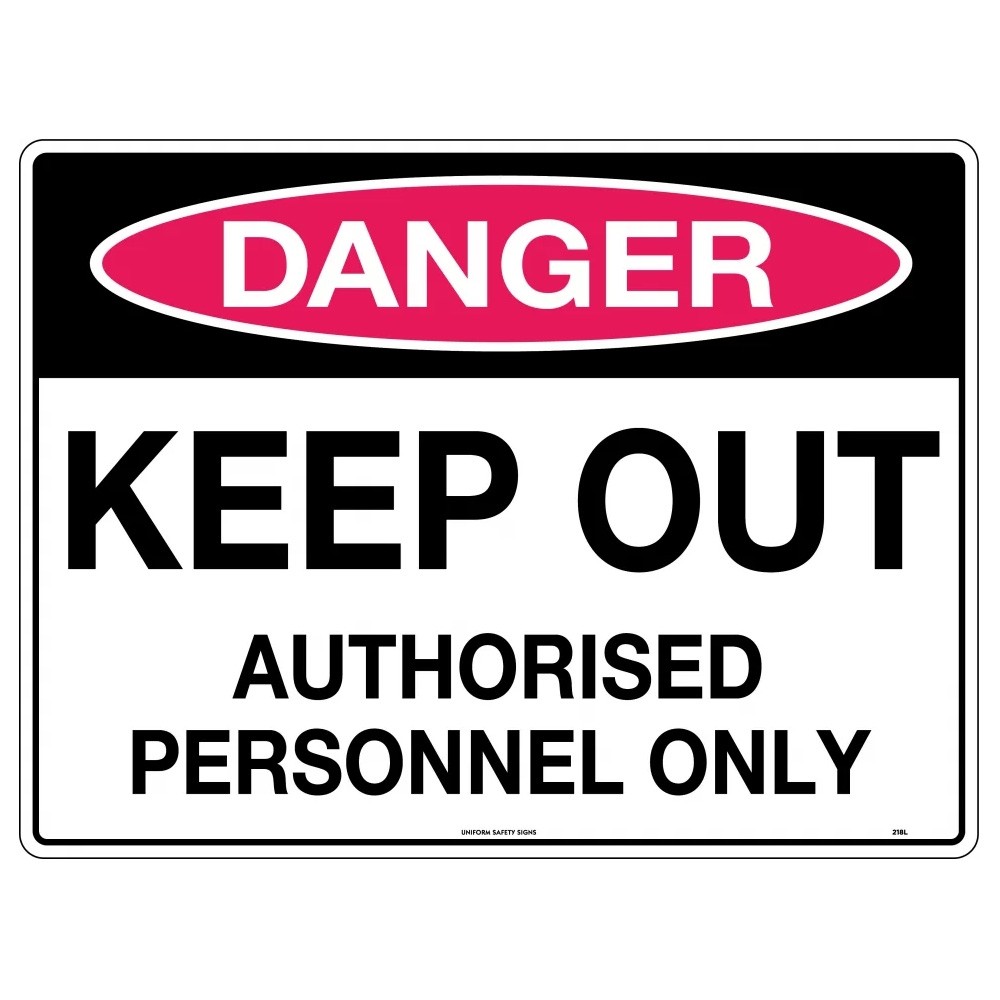SIGNAGE KEEP OUT AUTH PERS 600X450 METAL