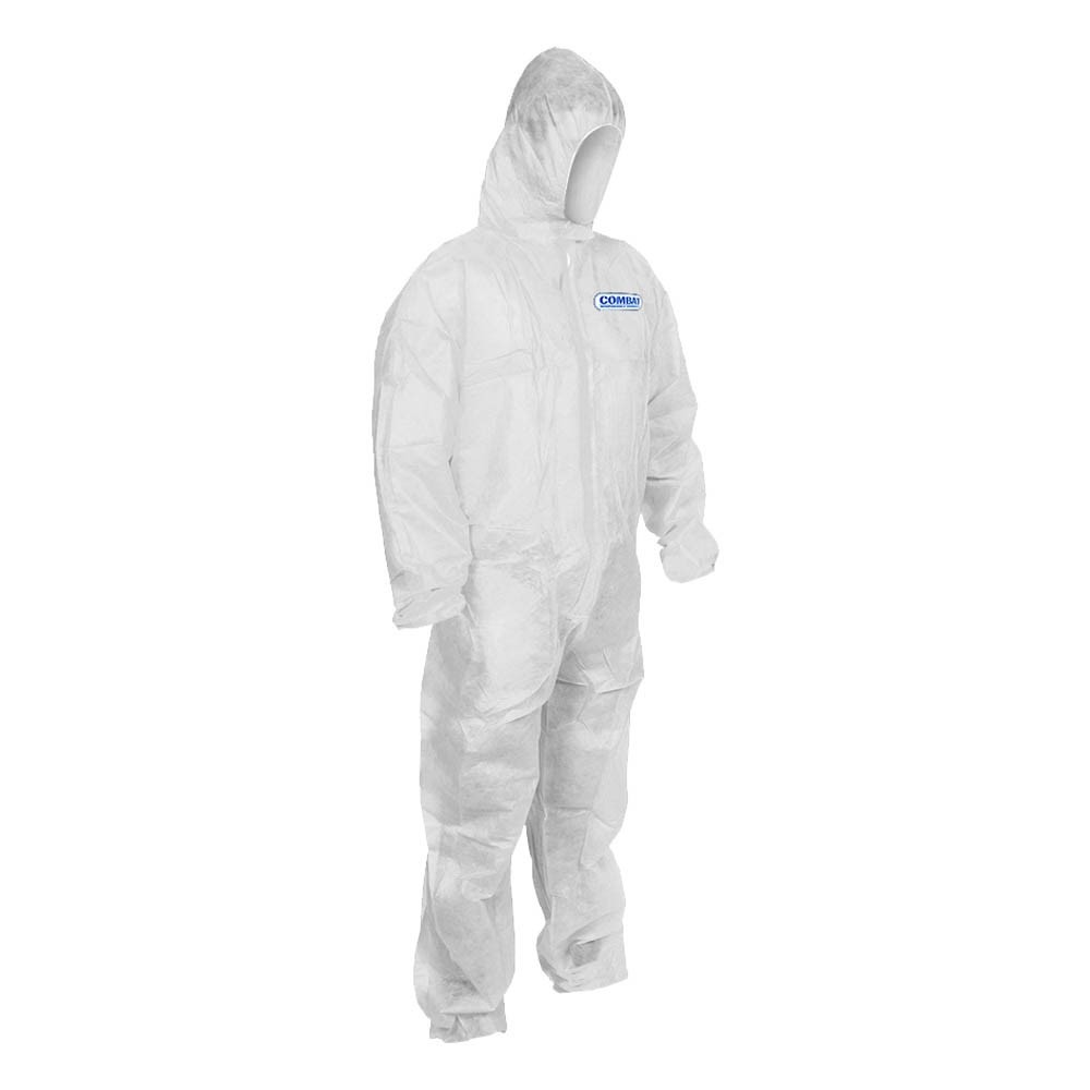 COVERALLS WHITE POLY PROP  LARGE