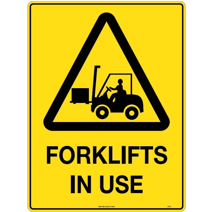 SIGNAGE WARNING FORKLIFT IN USE 450X300