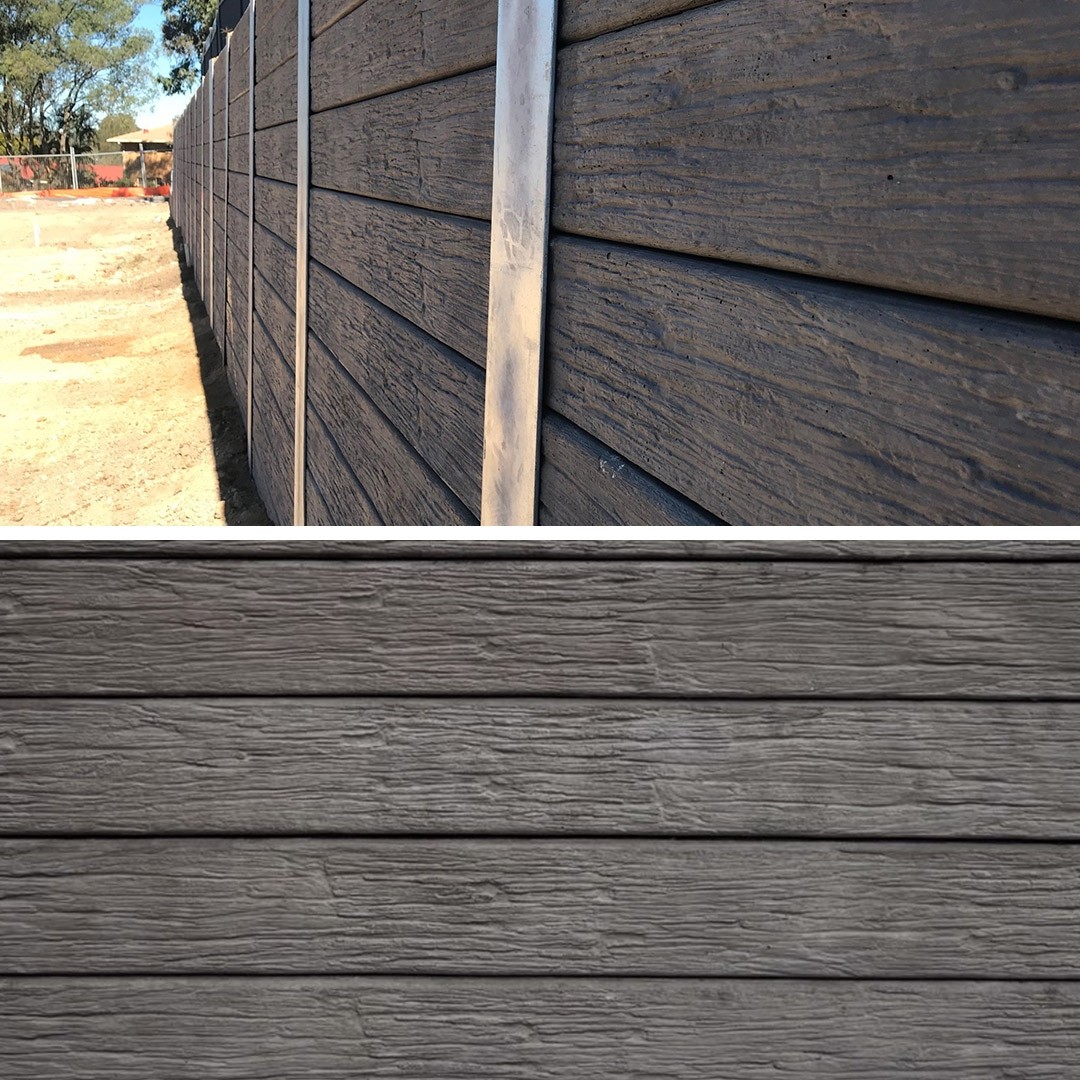 CONCRETE SLEEPER CHARCOAL TIMBER RUSTIC 2-BAR 1591MM × 200MM × 75MM 60KG