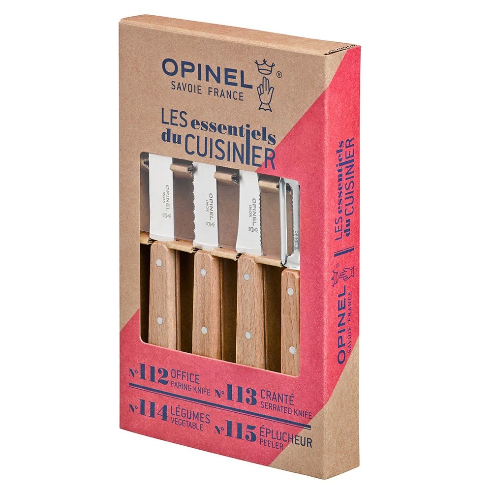 OPINEL LES ESSENTIELS NATURAL S/S KITCHEN KNIFE SET (NO112 NO113 NO114 NO115)