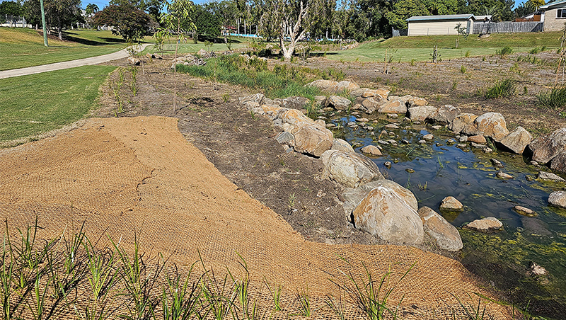 700gsm EnviroBlanket product used in Walshpool Creek Park.