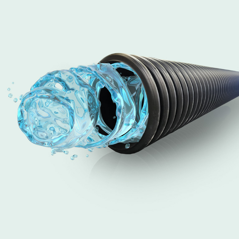HDPE stormwater pipes being installed on a civil construction site